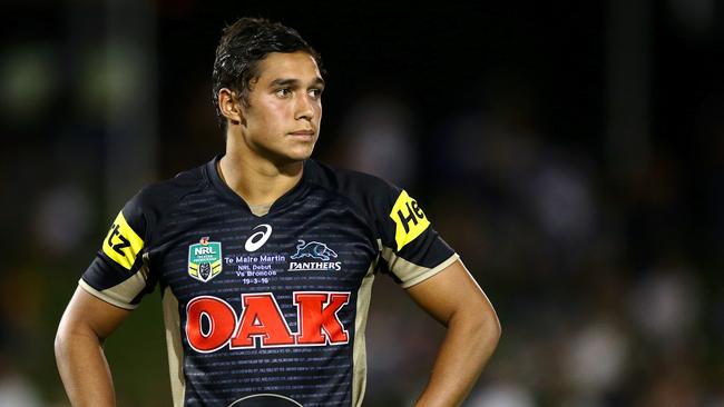 Panther's Te Maire Martin during the round 3 NRL game between the Penrith Panthers and the Brisbane Broncos at Pepper Stadium , Penrith .Picture Gregg Porteious