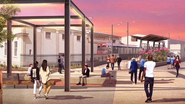 Artist impression of the new Port Dock Railway Line Project. Picture: Plan SA