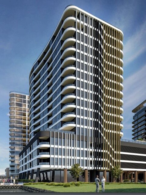 Artist's impression of Portside East Building 17, which will front onto the Brisbane River. Picture: Cottee Parker Architects