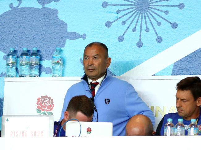 Eddie Jones looks as England lose the World Cup final to South Africa. Picture: Getty