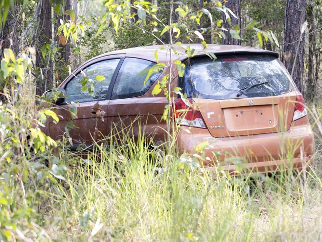 Police have located a stolen orange Holden Barina hatchback at Browns Road and McCormack Drive in Kurwongbah - Friday, November 8, 2024 - Picture: Richard Walker