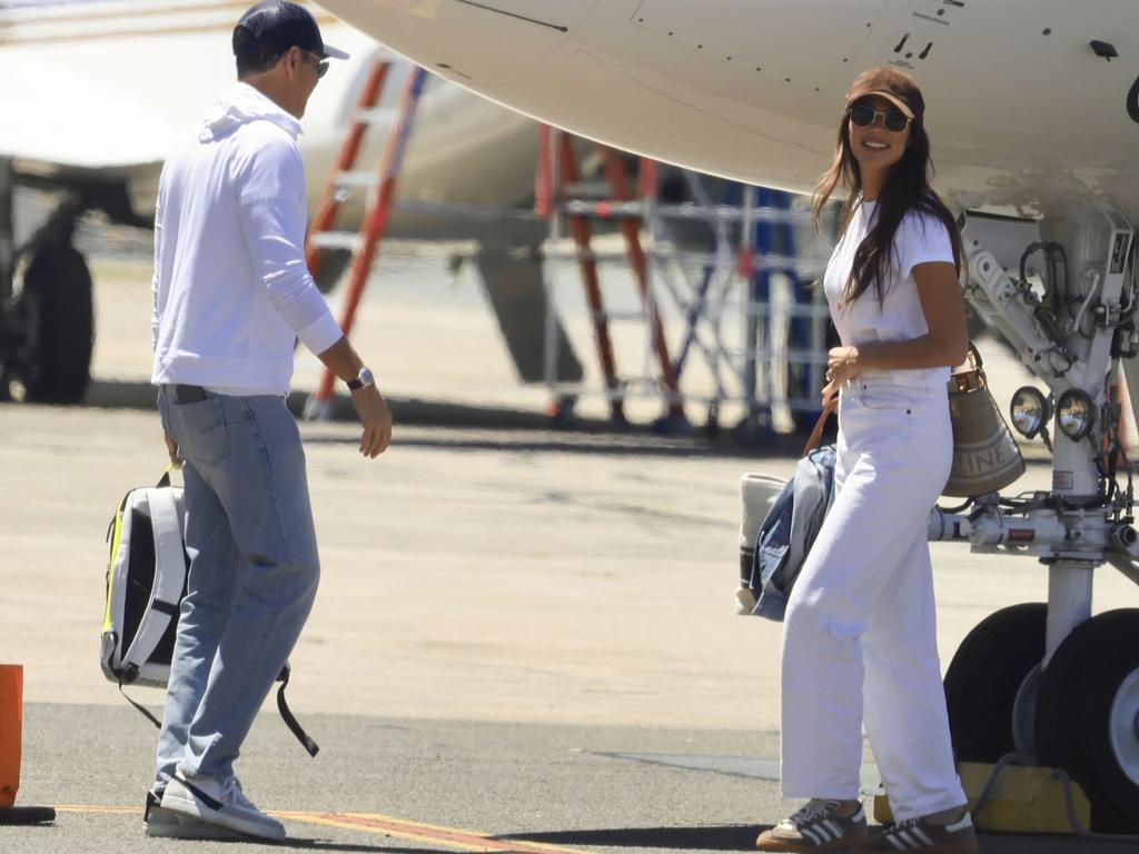 The LA-based couple arrived via private jet on December 29. Picture: ©MEDIA-MODE.COM