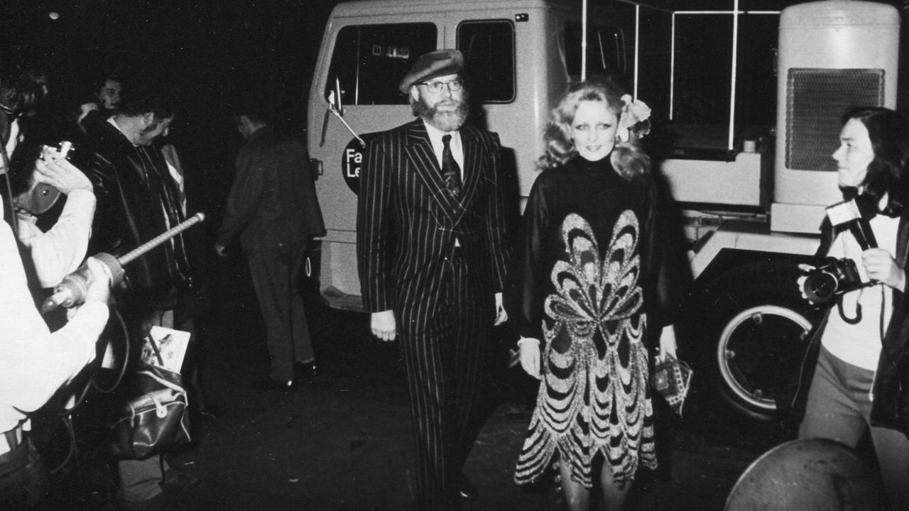 Stratton and Kate Fitzpatrick arrive at Sydney’s State Theatre in 1974.