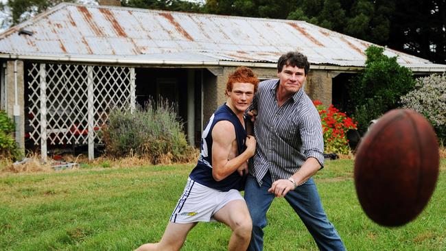 Gary Rohan with dad Jim, who played reserves for St Kilda.