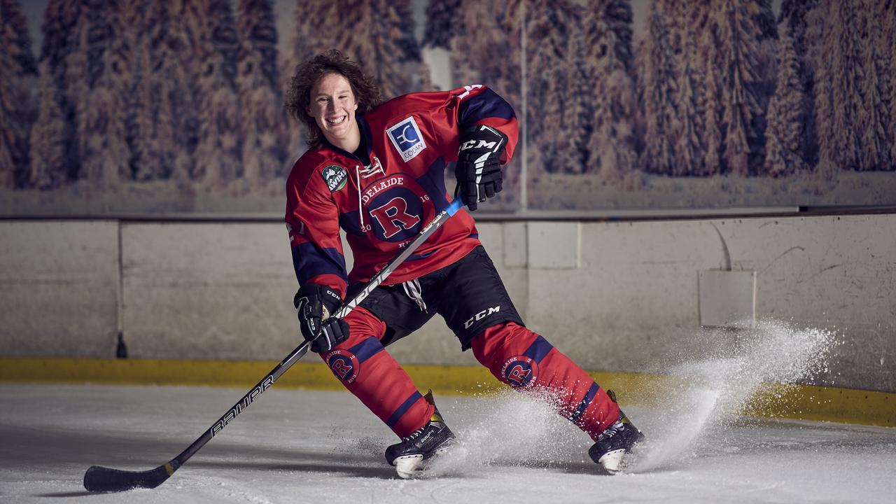 Elana Holub, 16, at The Ice Arena in Thebarton, after representing Australia. Picture: Matt Loxton