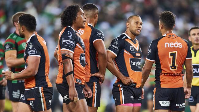 The Tigers looked a completely different side to their poor showing against the Cowboys... but it still wasn’t enough. Picture: Getty Images.