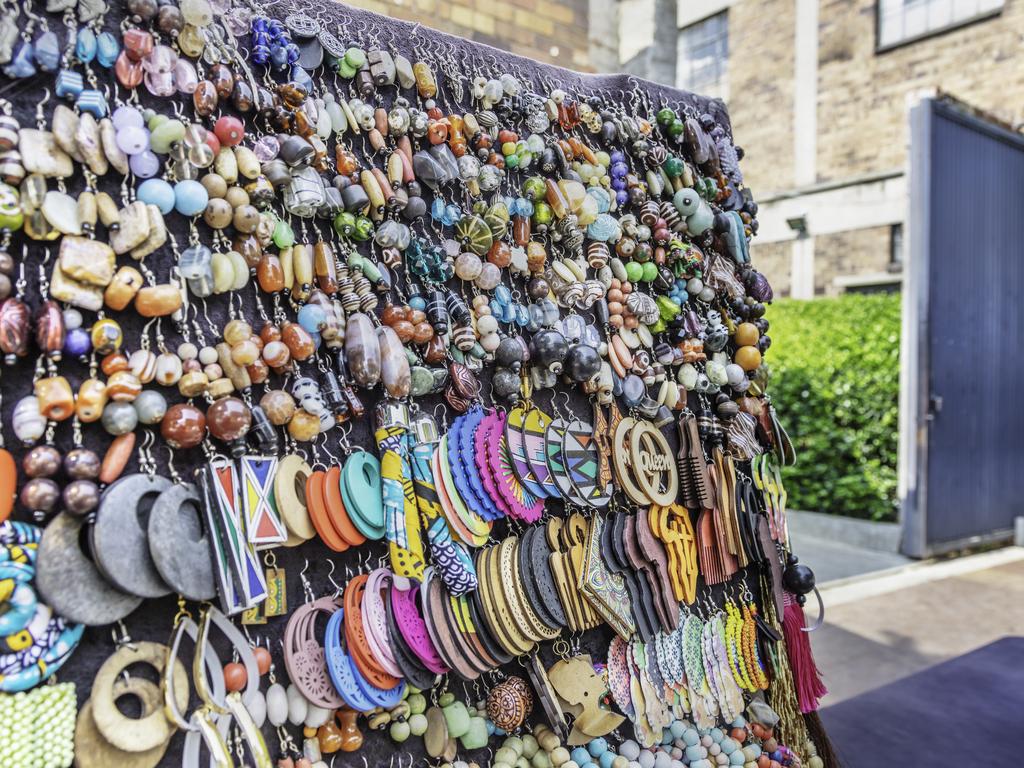 Craft jewellery for sale outside Arts on Main.