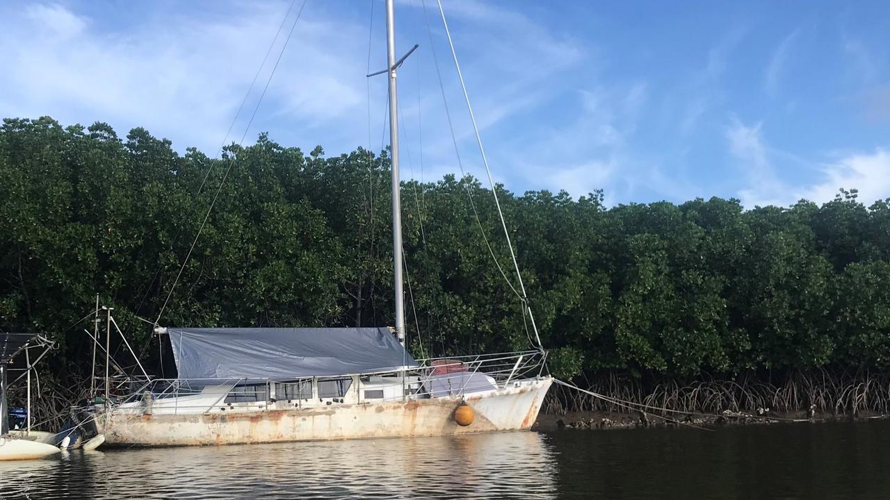 Maritime Safety Queensland officers removed a derelict ferro cement-hulled yacht, named Cooinda, from mangroves near Cooktown in February. The boat had been sitting there since June 2023.