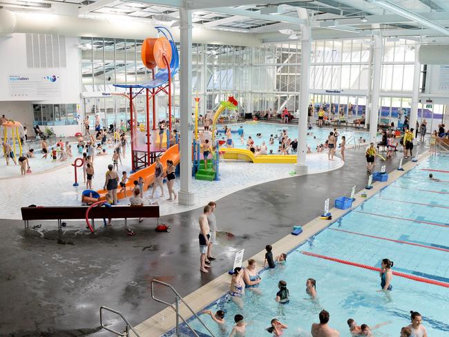 Adults and children flocked to Ringwood's Aquanation swimming pool to cool off from the hot weather outside.