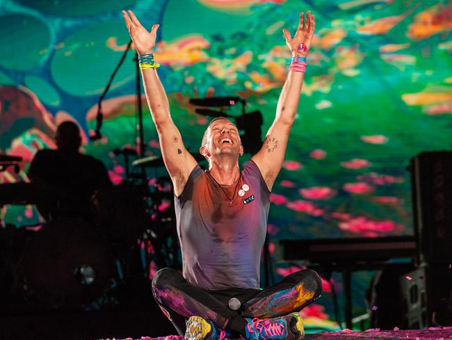 Coldplay live at Perth Optus Stadium, Saturday November 18. Picture: Duncan Barnes