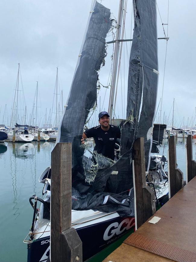 A rescue effort was launched after Gold Coast sailor Xavier Doerr activated an emergency beacon off South Australia on July 8. Picture: Facebook/ The Little Aussie Lap.