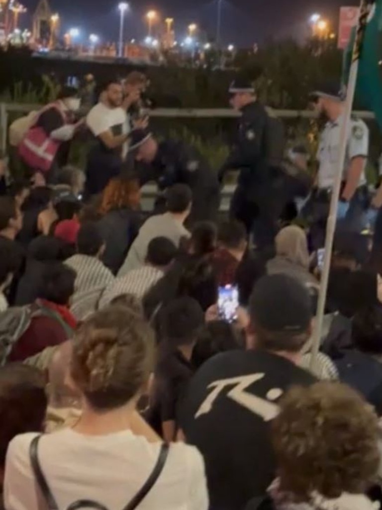 Police have been accused of using “heavy-handed” tactics when arresting and charging more than 20 demonstrators at an unauthorised pro-Palestine protest at Port Botany overnight.