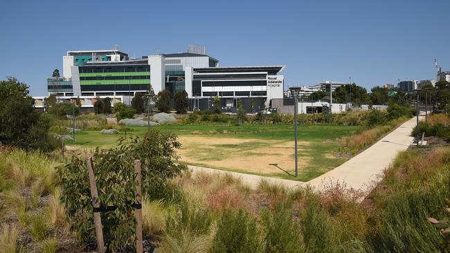 The garden area just west of the Royal Adelaide Hospital, where the new WCH will be built. Picture: Naomi Jellicoe