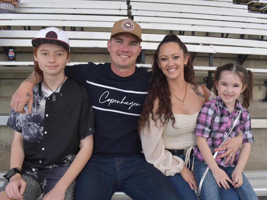 Brandon Ives, Kahu Palmer, Samarah Mckay and Kaiellah Ives at Ipswich Turf Club. Picture: Grace Koo