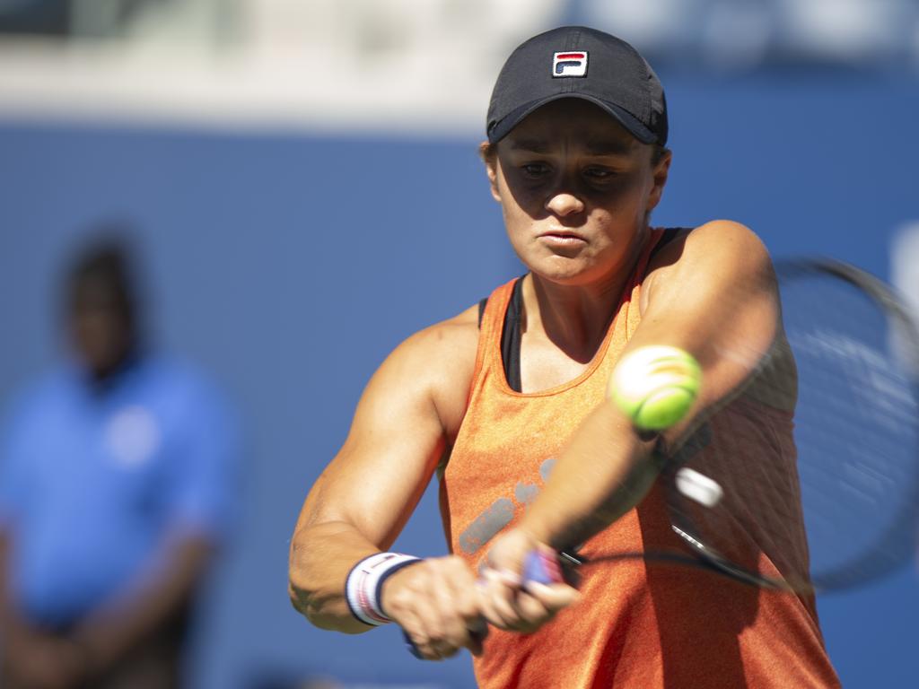 Ashleigh Barty practices for the US Open. (AP Photo/Eduardo Munoz Alvarez)