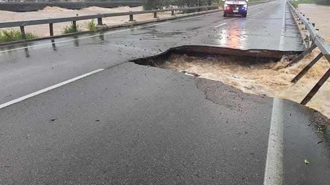 Ollera Creek Bridge washed away. Picture: Facebook