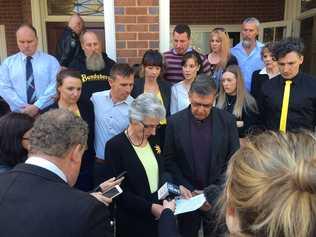 Merrilyn and Bob Scott, parents of Stephanie Scott, deliver a statement after their daughter's killer is sentences to life in prison. Picture: Alexia Purcell