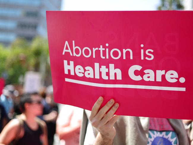 LOS ANGELES, CALIFORNIA - APRIL 15: Protestors demonstrate at the March for Reproductive Rights organized by Womenâs March L.A. on April 15, 2023 in Los Angeles, California. The march was organized in response to a Texas federal judgeâs ruling to rescind FDA approval of the abortion pill Mifepristone. U.S. Vice President Kamala Harris made a surprise appearance and speech at the event.   Mario Tama/Getty Images/AFP (Photo by MARIO TAMA / GETTY IMAGES NORTH AMERICA / Getty Images via AFP)