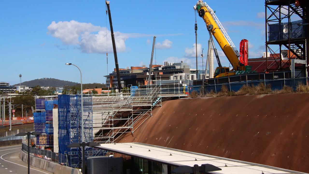 The incident happened at the Cross River Rail’s Boggo Rd station site at Dutton Park. Picture: David Clark