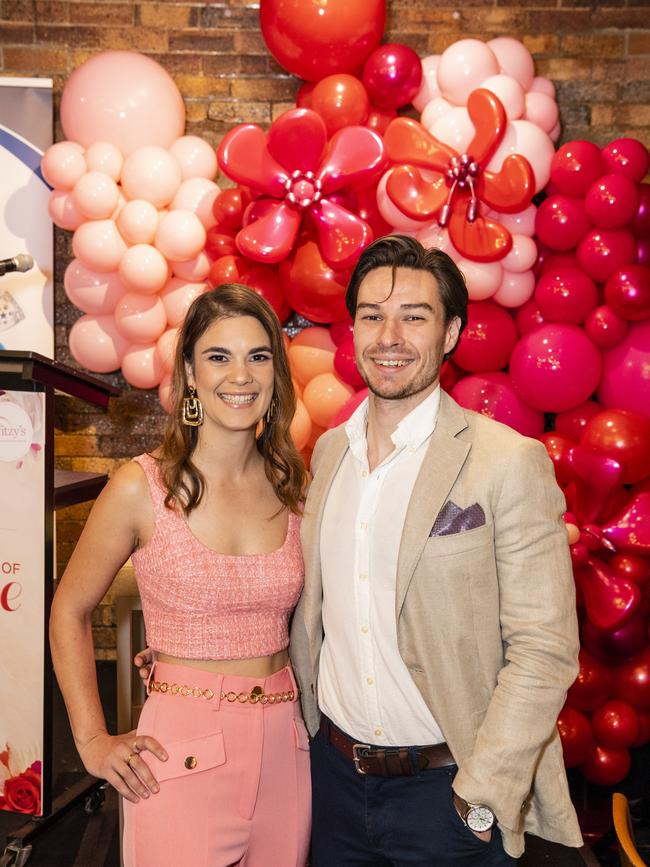 Chelsea Saldumbide and Joe McConnell at Fitzy's Colour of Change luncheon raising funds for local breast cancer support, Thursday, May 26, 2022. Picture: Kevin Farmer