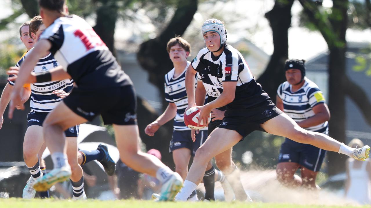 Caelan Mackay (right)Action from the Under 16 Brisbane junior rugby league grand final between Brothers and Souths at Norman Park. Picture Lachie Millard