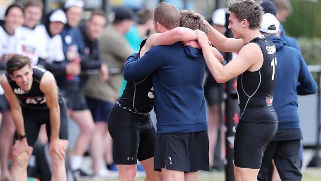 Rantall celebrates setting the new combine record. Picture: Michael Klein