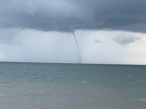 A water spout off Queens Beach, Scarborough. Picture: Sharone Keane