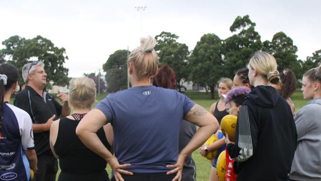 Former Wagga women's league Aussie rules coach Ken McPherson, 53, said he's very excited about the level of talent and commitment of the on the Lismore Swans women's squad. Photo: Alison Paterson.