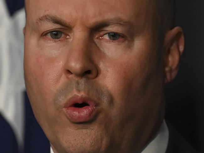 CANBERRA, AUSTRALIA - NewsWire Photos SEPTEMBER 1 2021:  Treasurer Josh Frydenberg holds a press conference at Parliament House. Picture: NCA NewsWire / Martin Ollman