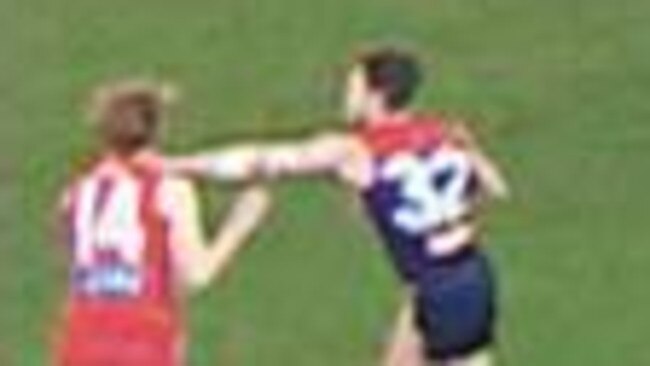 Demon Tom Bugg's hit on Swans Callum Mills