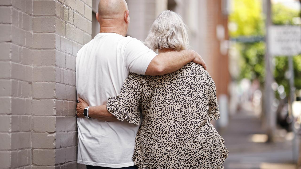 Officer A with his wife. He is trying to rebuild his life after the ordeal. Picture: Sam Ruttyn