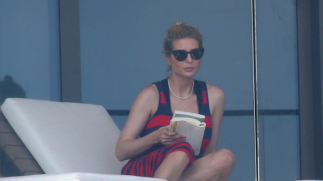 Ivanka was snapped reclining on her balcony while reading a book recently. Picture MEGA/GC Images