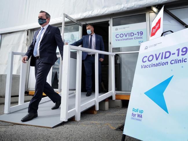 West Australian Premier Mark McGowan is waiting for the state to hit 90 per cent double dose. Picture: Sharon Smith/NCA NewsWire