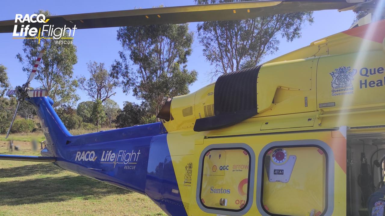 A man who was attacked by a cow on Tuesday morning at Goomeri has been flown to hospital in a critical but stable condition. Photo: LifeFlight