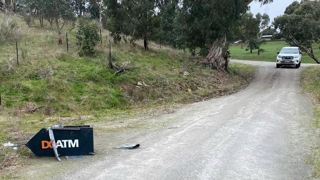 Police discovered an ATM stolen in a Cudlee Creek ram raid on Checker Hill Road in Kersbrook. Picture: SAPOL