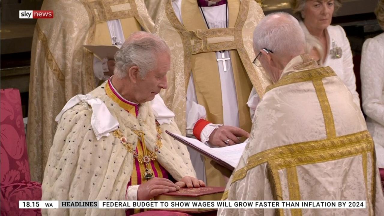 King Charles during the ceremony. Picture: Sky News