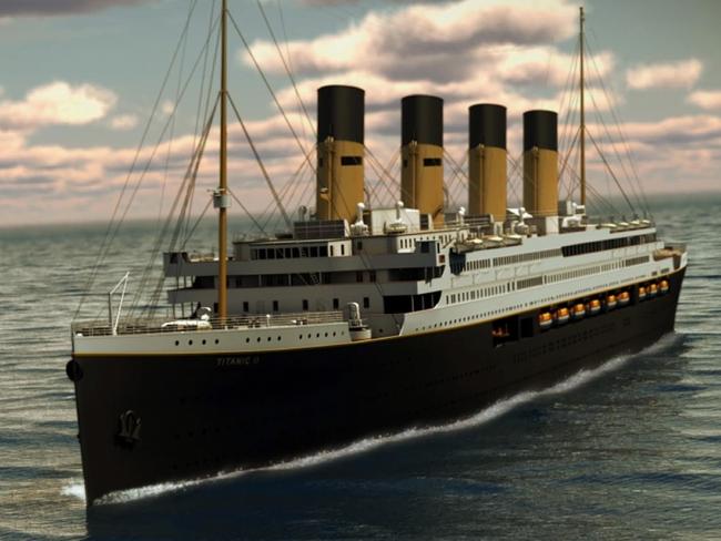 20/02/2013 WIRE: In this rendering provided by Blue Star Line, the Titanic II is shown cruising at sea. The ship, which Australian billionaire Clive Palmer is planning to build in China, is scheduled to sail in 2016. Palmer said his ambitious plans to launch a copy of the Titanic and sail her across the Atlantic would be a tribute to those who built and backed the original. (AP Photo/Blue Star Line) Pic. Ap