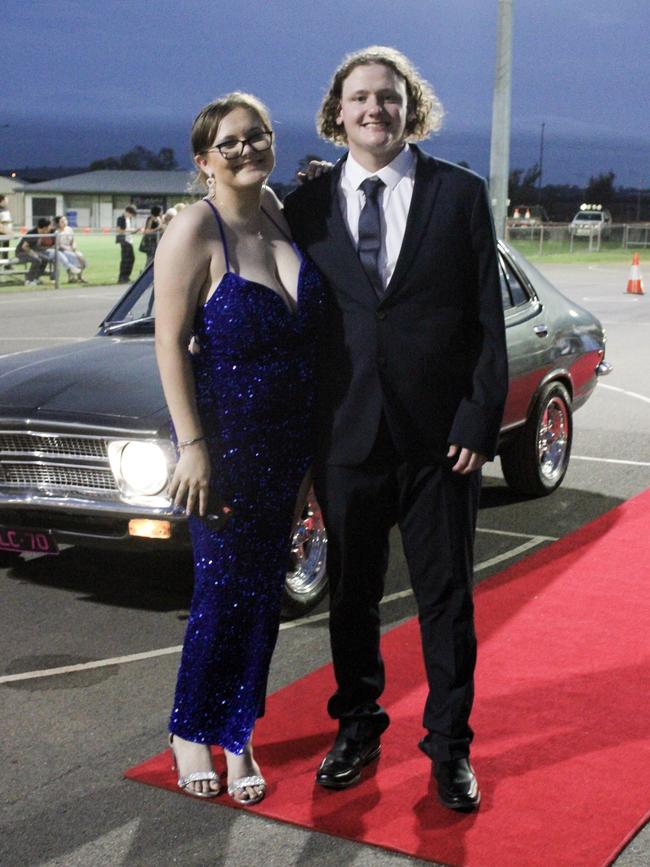 Blake Ward and Jasmine Hull at the 2023 Kepnock State High School formal.