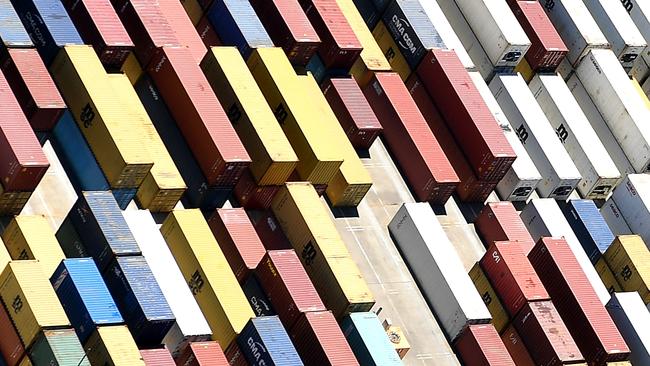 Shipping containers at Sydney’s Port Botany Picture: AAP Image