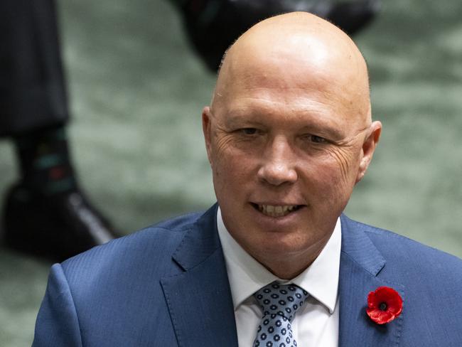 CANBERRA, AUSTRALIA - NOVEMBER 10: Leader of the Opposition Peter Dutton MP during Question time at Parliament House in Canberra. Picture: NCA NewsWire / Martin Ollman