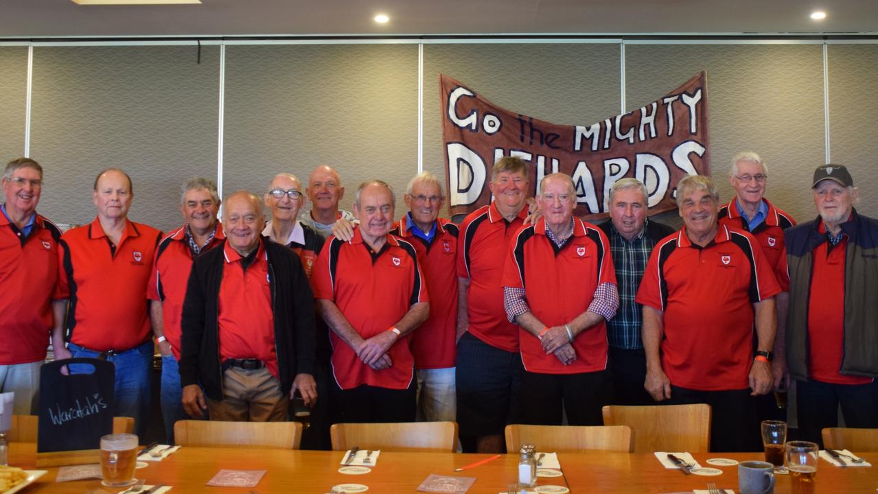 Former Waratahs players reunited in Dalby to celebrate rugby league in the region and 30 years of the Diehards. Picture: Emily Devon