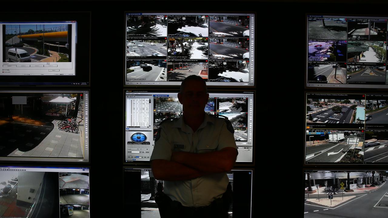 Inside the CCTV bunker keeping an eye on the Gold Coast. Picture: David Clark