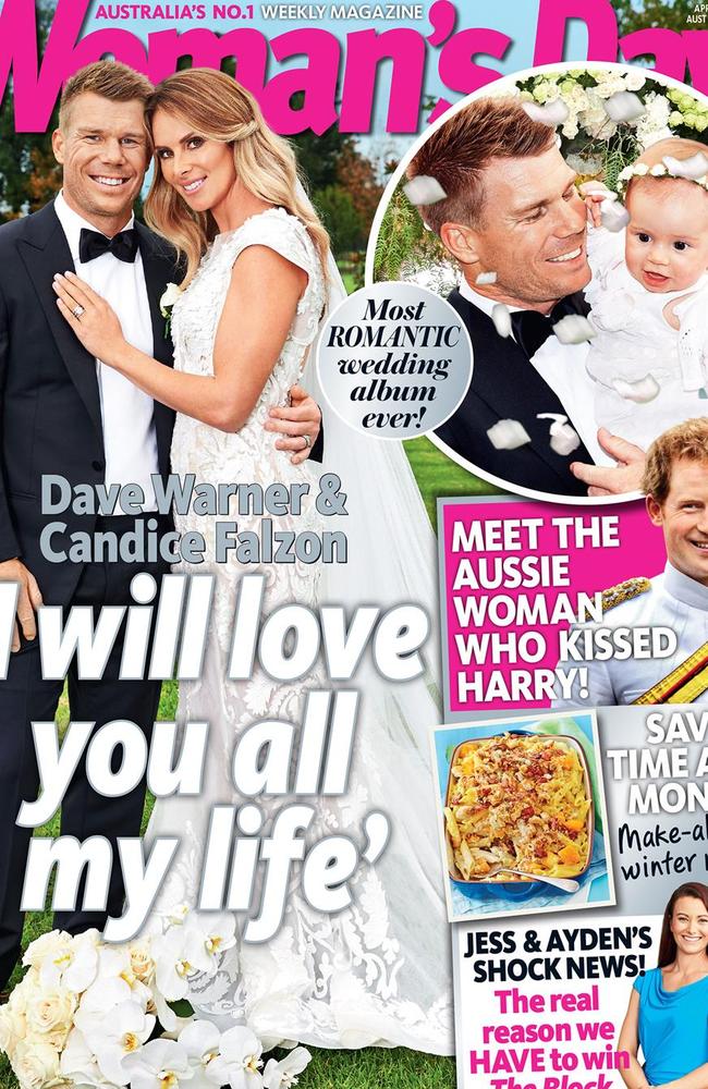David and Candice on the cover of Woman’s Day.