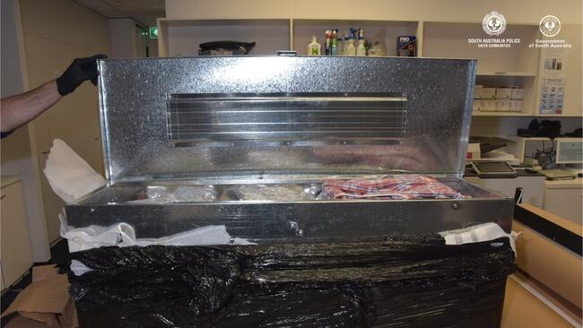 The toolbox police allegedly found to contain 10.5kg of cannabis. Photo: SA Police