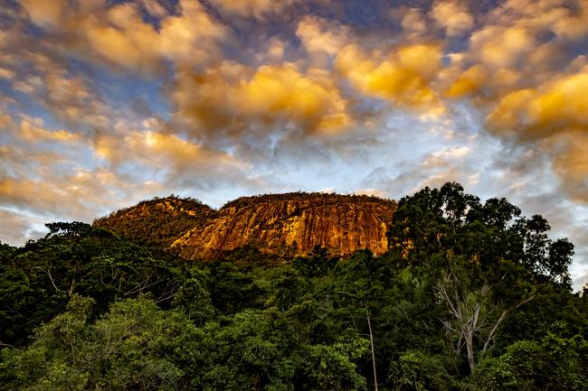 The Mount Jukes Eco Resort, built from scratch by yoga aficionado David Deakin, holds glamping tents and a half-moon shaped house that face Mt Jukes and Mr Deakin says the â€œenergyâ€ of the property has to be experienced to be understood. Picture: Contributed