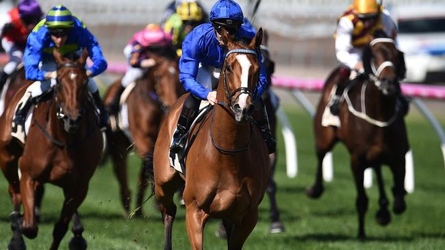 Hartnell produced a memorable victory in the Group 1 Turnbull Stakes at Flemington. Picture: AAP