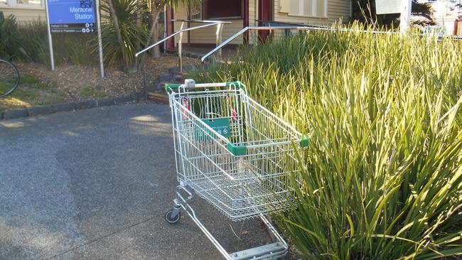 Trolleys discarded around Mentone and Cheltenham.