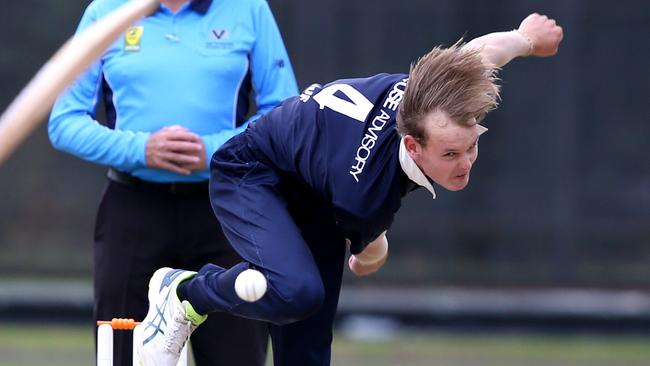 Geelong bowler Vincent Huf. Picture: Mike Dugdale