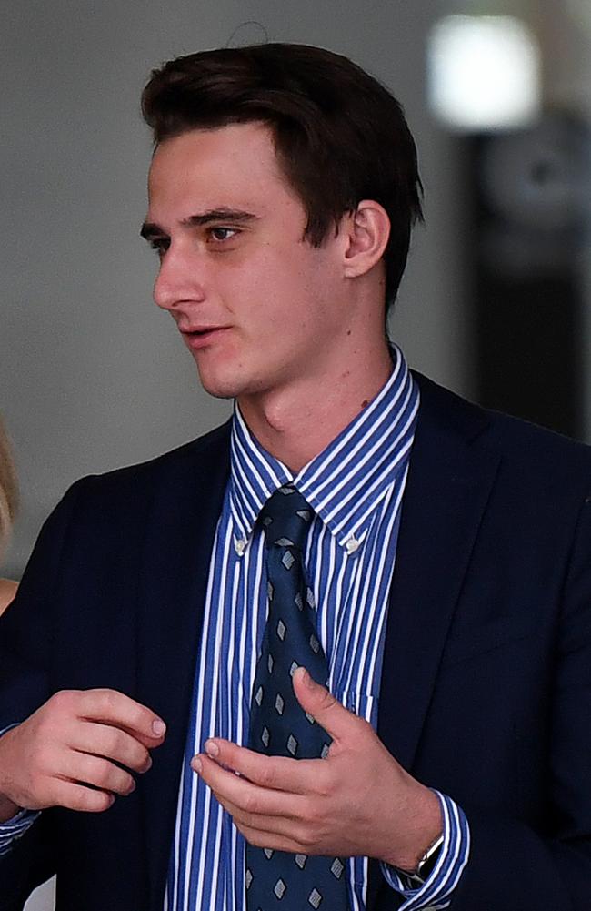 BRISBANE, AUSTRALIA – NewsWire Photos – APRIL 20, 2021. Louis Quinn, a 21 year-old DJ, leaves the Supreme Court in Brisbane. He was sentenced for trafficking MDMA. Picture: NCA NewsWire / Dan Peled