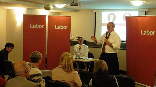 NSW Opposition Leader Luke Foley speaks at Shepherds Bay Community Centre, Meadowbank